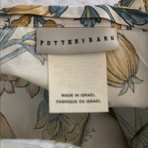 2 Pottery Barn Floral Euro Shams in Cream and Gold